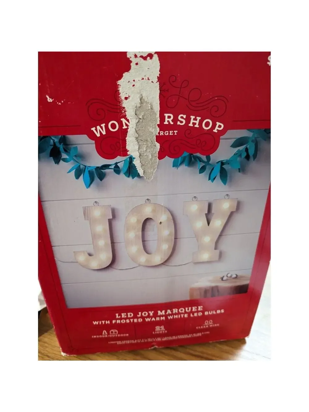 LED Joy Marquee With Frosted Warm Light LED Bulbs VTG Target,Tested And Works...